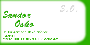 sandor osko business card